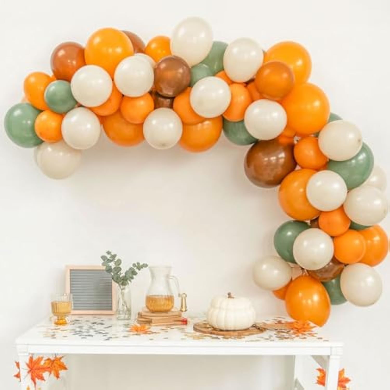 Sage Green Brown Balloon, 60 Packs 12 Inch Brown Beige Jungle Safari Wild Woodland Balloon, Olive Green Orange Cream Balloons For Birthday Wedding Shower Party Decorations