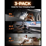 Usb C Cable, 3-Pack [3.3+3.3+6.6Ft] 3.2A Type C Charger Fast Charging For Ipho