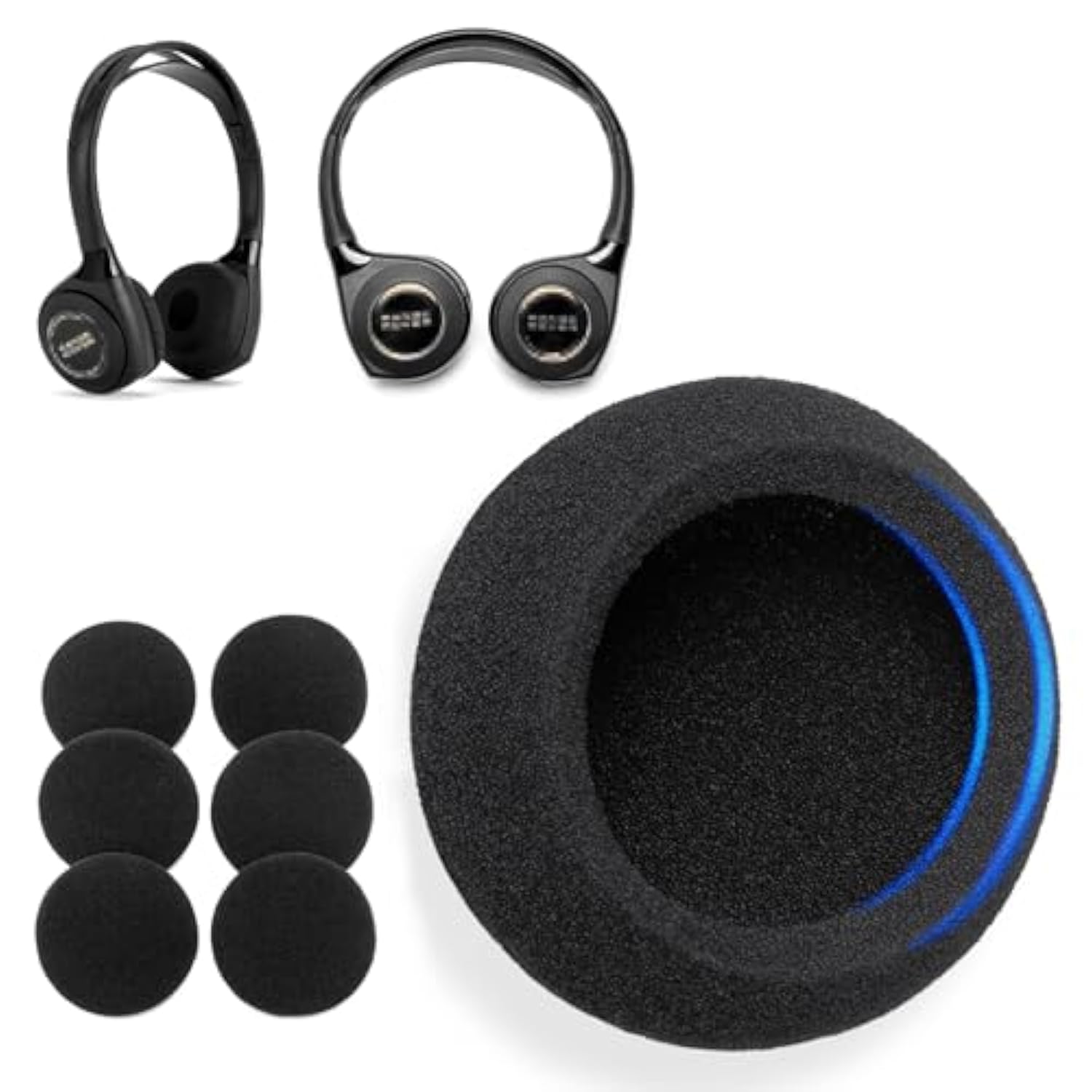 3 Pairs Thickened Foam Ear Pads Compatible With Cadillac Escalade,Escalade-Esv,Srx,Ct5,Ct6,Xt5,Xts,Chevrolet,Buick, Gmc,Wireless Headphone Entertainment Dvd Systems Headset Cushion Earpads