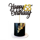 Happy 63Rd Birthday Cake Toppers Glitter 63Rd Anniversary Cake Topper 63 Years Loved Bday Decorations 63 Gold Birthday Cake Decorations Sixty-Three Party Supplies For Women Men(Black Gold)