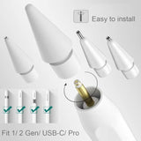6-Pack Replacement Tips for Apple Pencil 1st/2nd Gen & USB-C Pro