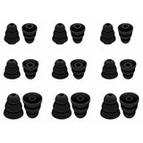9 Pairs Noise Isolation Triple Three Flange Ear Tips Buds Plugs Gels Bud With 4Mm Inner Hole For Inside Diameter 4Mm-4.8Mm Earbuds In-Ear Earphones, S/M/L Black