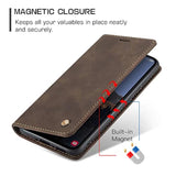 For Samsung Galaxy A54 5G Case Vintage Pu Leather Wallet Case Tpu Bumper Card Slots Hands-Free Kickstand Magnetic Closure Shockproof Flip Folio Case For Samsung Galaxy A54 5G - Coffee Brown