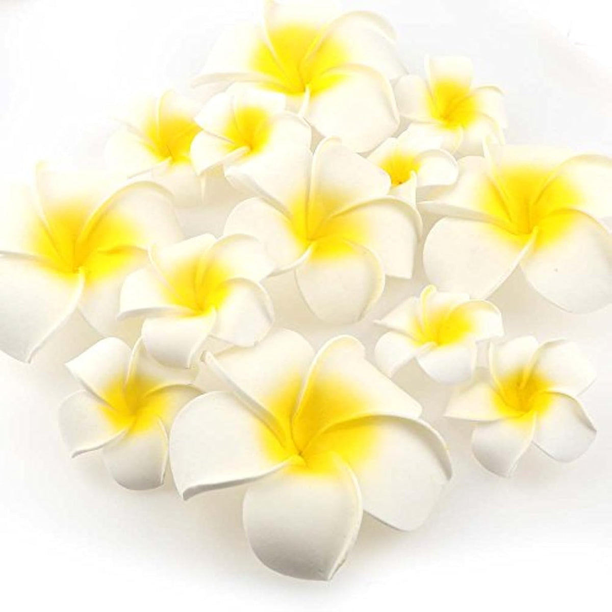 50 Pcs Frangipani Decorative Flower Artificial Foam Plumeria Flowers For Diy Party Wedding Decoration Home Decor (7Cm)