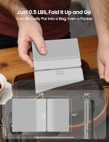 Foldable Travel Keyboard With Touchpad & Number Pad, Bluetooth Wireless Portable Folding Full Size Keyboard With Trackpad For Pc Laptop Ipad Tablets Smartphone, Silicone Leather Cover, Gray
