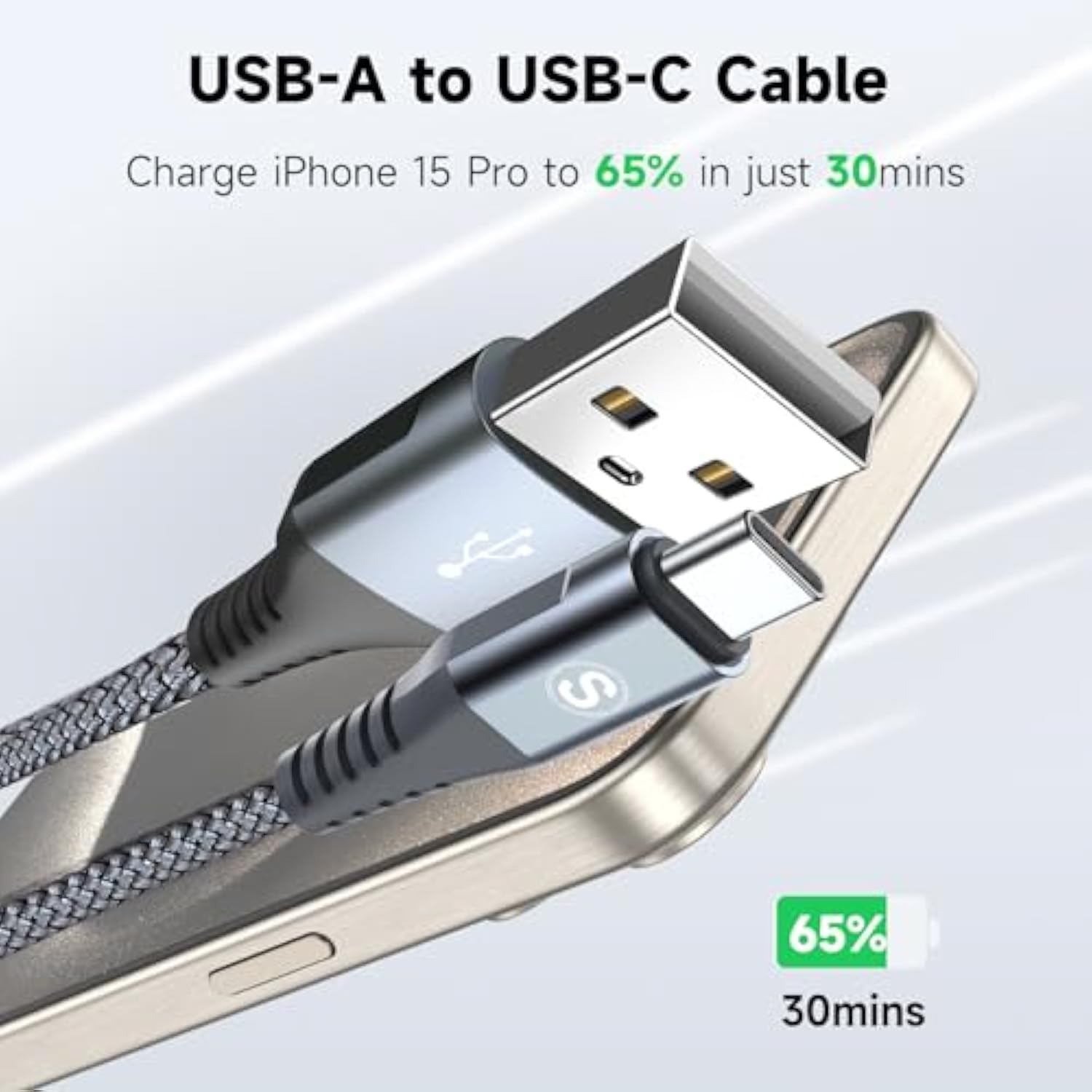 Usb Type C Charger Cable [3-Pack,10Ft+6.6Ft+3.3Ft] Iphone 15 Charger Nylon Bra