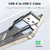 Usb Type C Charger Cable [3-Pack,10Ft+6.6Ft+3.3Ft] Iphone 15 Charger Nylon Bra