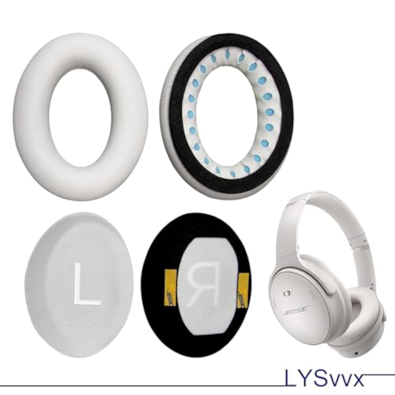Qc45 Ear Pads - Replacement Earpads For Bose Quietcomfort 45 And Qc Se Headphones(White)