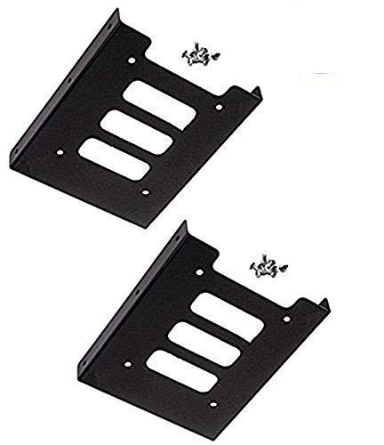 (Pack Of 2) 2.5" To 3.5" Bay Ssd Hdd Notebook Hard Disk Drive Black Mounting Bracket Adapter Tray Kit