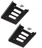 (Pack Of 2) 2.5" To 3.5" Bay Ssd Hdd Notebook Hard Disk Drive Black Mounting Bracket Adapter Tray Kit