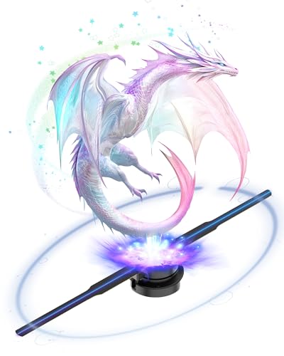 3D Hologram Fan, 18 Inch 3D Holographic Fan 2000*704Px Resolution 352Pcs Hd Led Beads With Remote/Bluetooth/Wifi, Holographic Video Advertising Projector For Business,Halloween,Party,Bar (45Cm, 8G)
