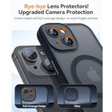 Magnetic For Iphone 13 Case, Upgraded [Full Camera Protection] [Compatible With Magsafe] [Translucent Matte] Shockproof Protective Phone Case For Iphone 13 6.1" - Black