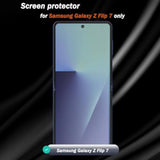 3 Pack Screen Protector For Samsung Galaxy Z Flip 7 Flexible Tpu Film (Not Glass) With 2 Pack Samsung Galaxy Z Flip 7 Back Tempered Glass, Self-Healing, Hd Clear Protector