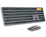 Backlit Bluetooth Keyboard And Mouse For Mac, Km100-A Full Size Wireless Keyboard Mouse For Mac, Multi-Device Rechargeable For Macbook Pro/Air, Iphone, Ipad, Space Gray