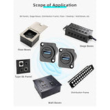 5Pcs Usb3.0 D Series Panel-Mount Connector,Waterproof Usb Port Socket 86 Panel