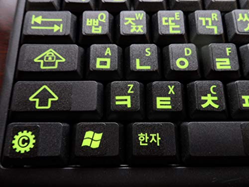 Korean Keyboard Stickers With Bold Bright Inlays. Large Symbols Will Not Wear, Smudge Or Fade. Korean Conversion For All Laptop And Desktop Keyboards. Free Wallet/Purse Sized Magnifier