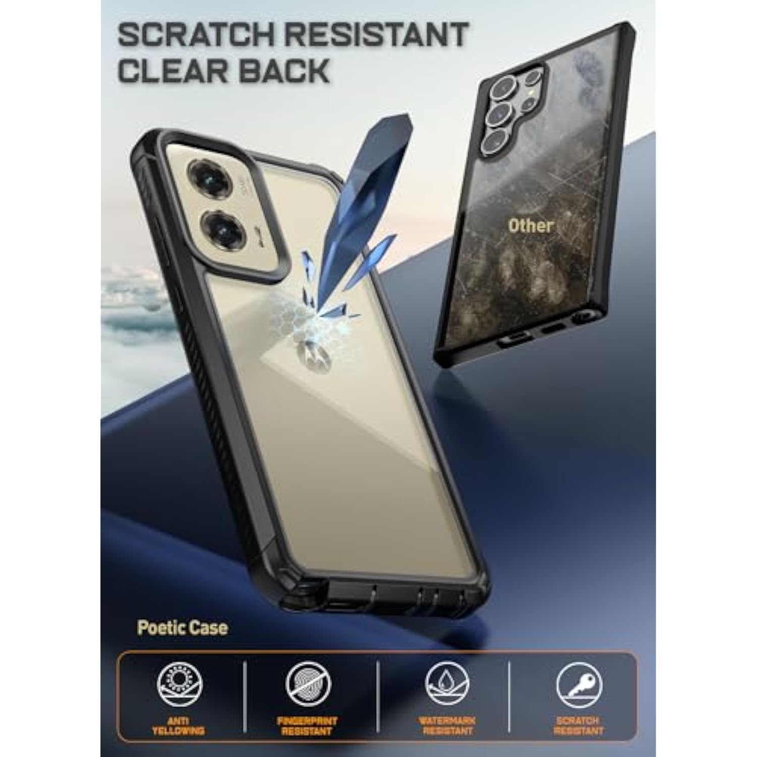 Guardian Case For Motorola Moto G Stylus 5G 2024 [Not Fit 2023 Version],[20 Ft Mil-Grade Drop Tested],Full-Body Hybrid Shockproof Bumper Cover With Built-In Screen Protector,Black/Clear