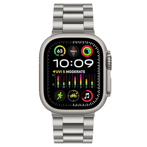 Band Compatible with Apple Watch Band 49mm 45mm 44mm 42mm Premium Stainless Steel Metal Replacement Strap Compatible with Apple Watch Ultra 3 2 1