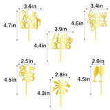 24pc Gold Acrylic 2026 New Year Cupcake Toppers