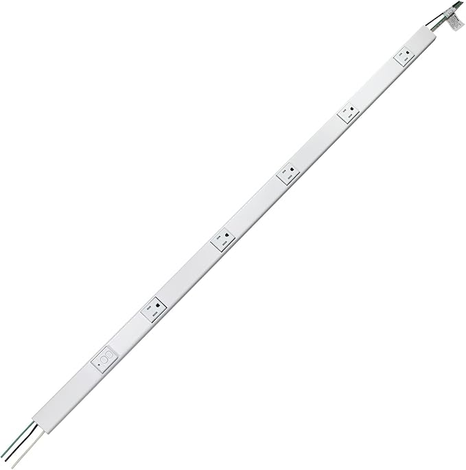 Plugmold 2000 Series 3 Foot Hardwired Power Strip with 5 Outlets and GFCI Protection in White