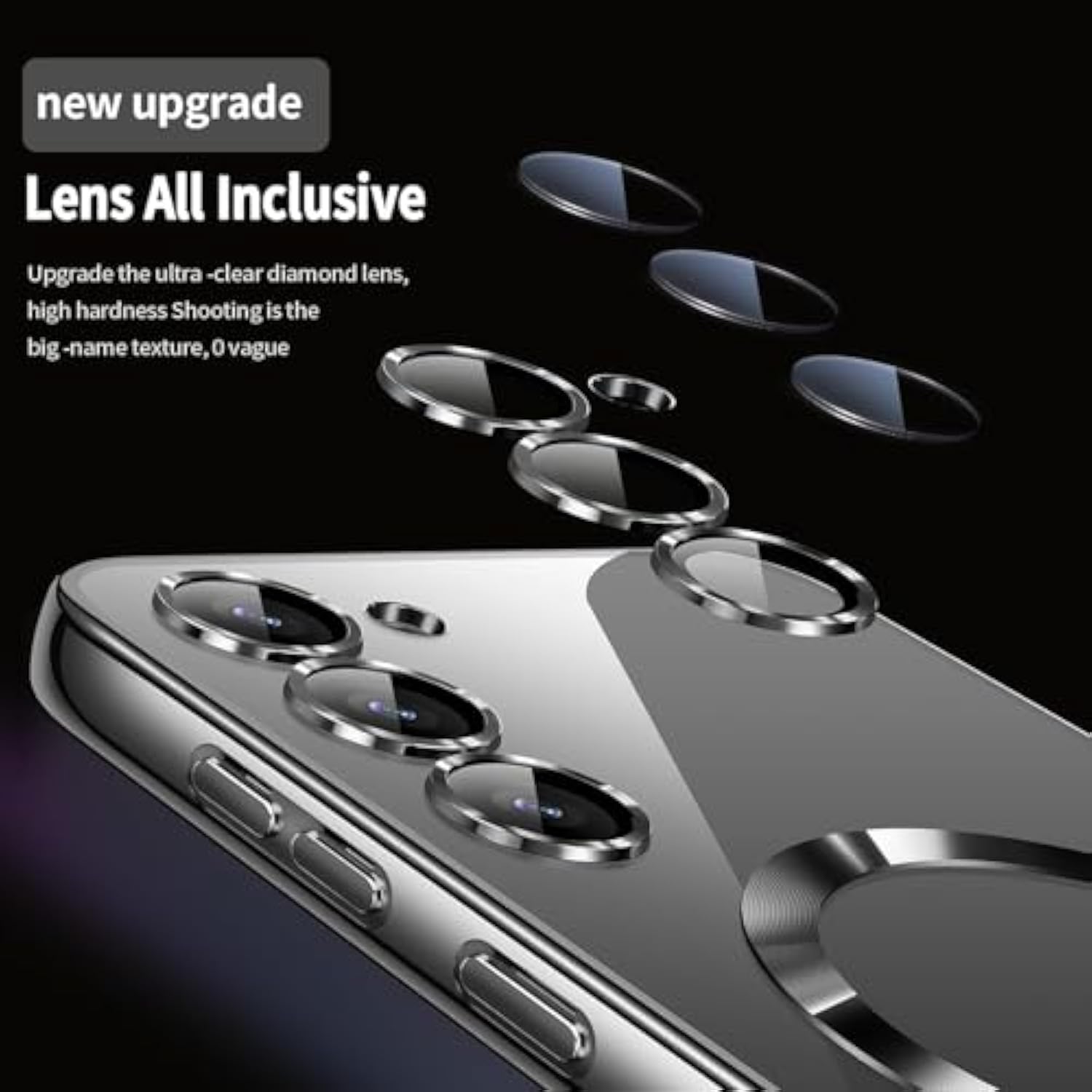 For Samsung Galaxy S25 Case Clear,Magnetic Galaxy S25 Case [Compatible With Magsafe],With Screen Protector & Camera Protection For Shockproof Cover Samsung S25 Phone Casas-Purple