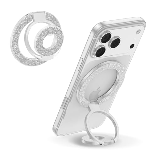Magnetic Finger Phone Grip Holder Dual-Sided Magnet Gym Finger Ring Loop Adjustable MagSafe Finger Ring for iPhone 17 Pro Max Air 16e 16 15 14 13 12
