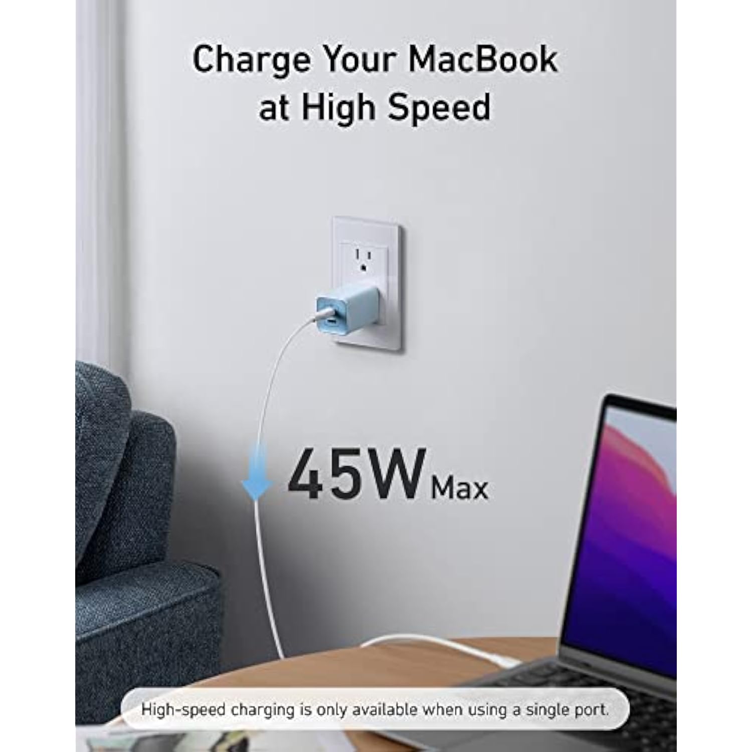 Anker Nano Charger, 47W 2 Port Compact Foldable GaN USB C Charger for iPhone 16/15, Galaxy, Pixel, Compatible with MagSafe (Black)