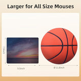 Round Xxl Mouse Pad 11.8X11.8 Inch, Large Basketball Sport Smooth Desk Pad Orange Washable Funny Gaming Mousepad With Non-Slip Rubber Base Soft Mouse Mat For Office Home Mpad-Ba