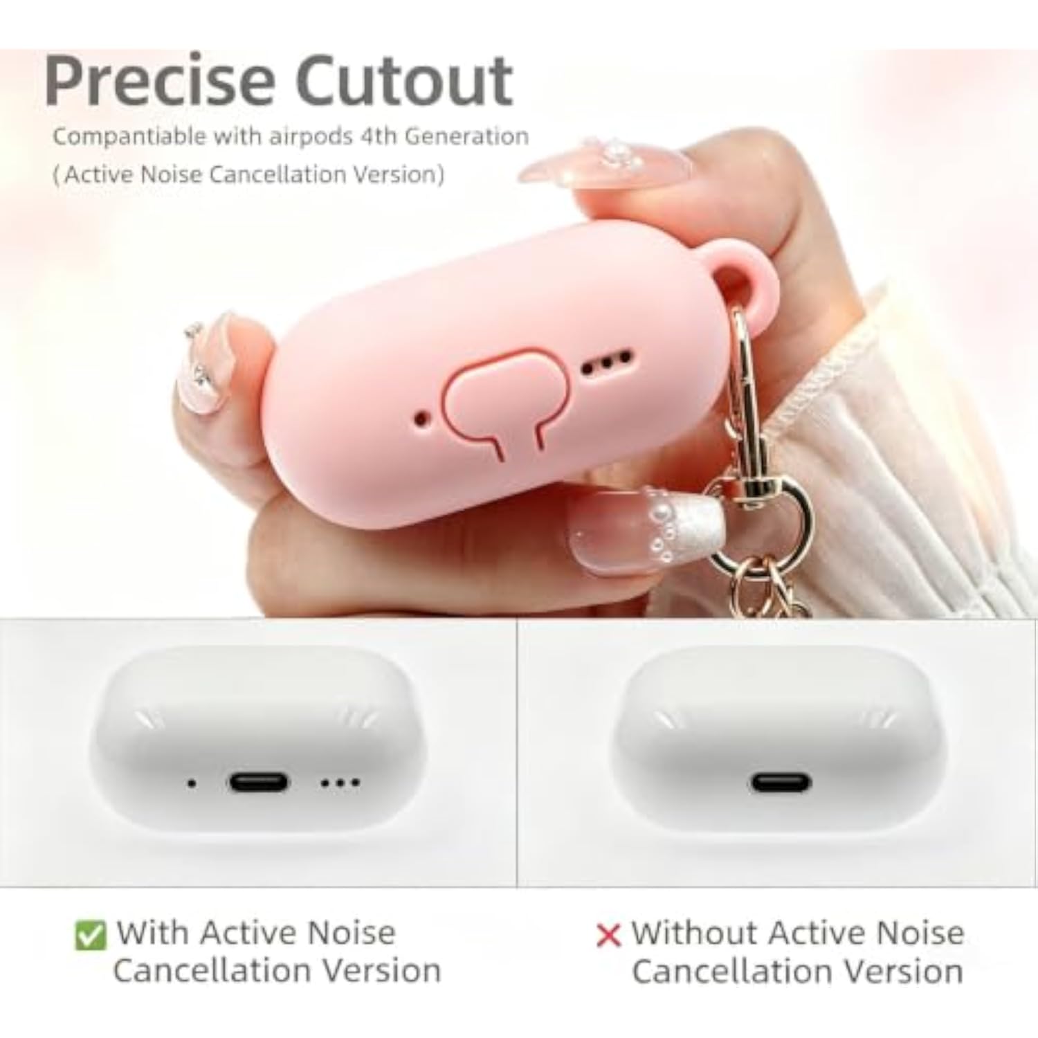 Premium Soft Silicone Protective Case Cover for Apple AirPods 4th Generation with Cleaner Kit and Keychain Accessories