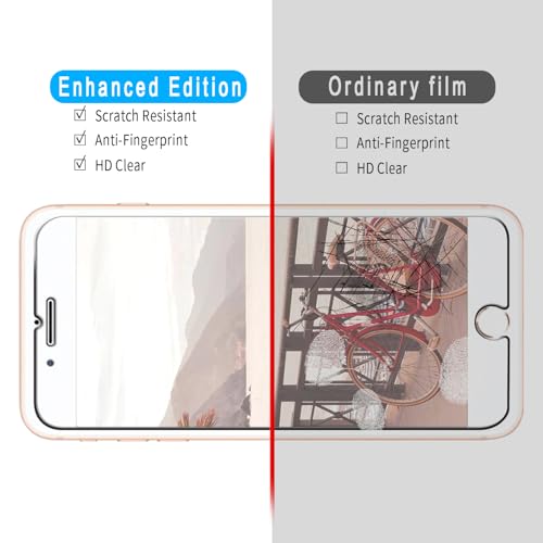 (3 Pack Screen Protector for iPhone 8 Plus, 7 Plus, 6S Plus, 6 Plus Tempered Glass, Easy to Install, Bubbles Free, Anti-Scratch, Case Friendly