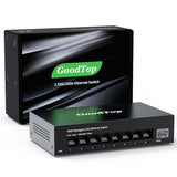8 Port 2.5G Managed Ethernet Switch With 10G Sfp, 8 X 2.5G Base-T Ports, Support Lacp/Vlan/Qos/Dhcp Client, Metal Web Managed Fanless Network Switch