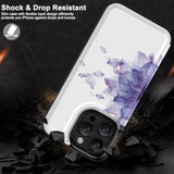 For Iphone 16 Pro Wallet Case - Flip Folio Leather Kickstand - Fashionable Flower Designs - Credit Card Holder - Protective Phone Cover For Women And Girls - 6.3" - Blooming Purple Flower