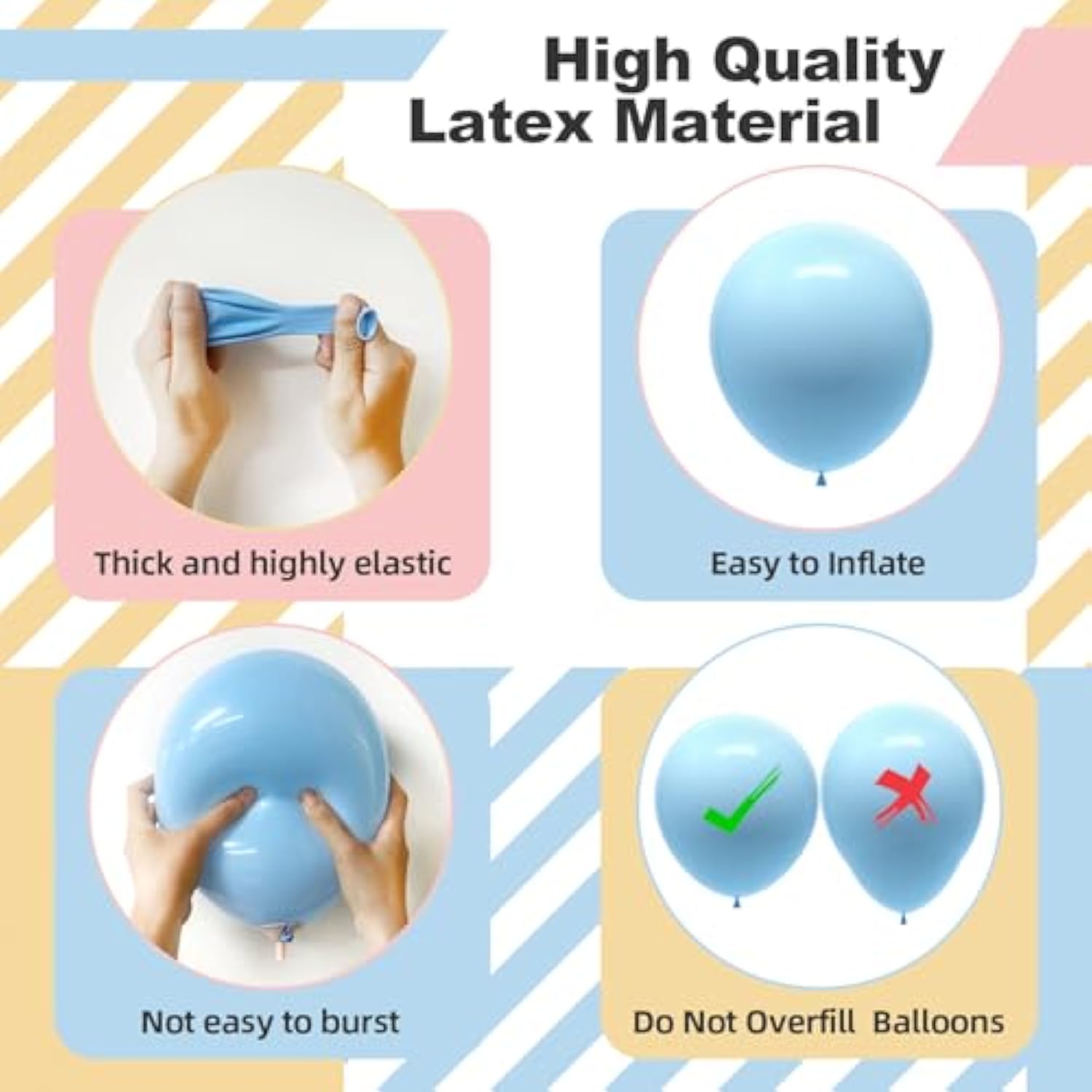 145Pcs Pastel Balloons Different Sizes 18" 12" 10" 5" Latex Balloon Garland Arch Kit For Birthday Rainbow Party Baby Shower Easter Party Decorations