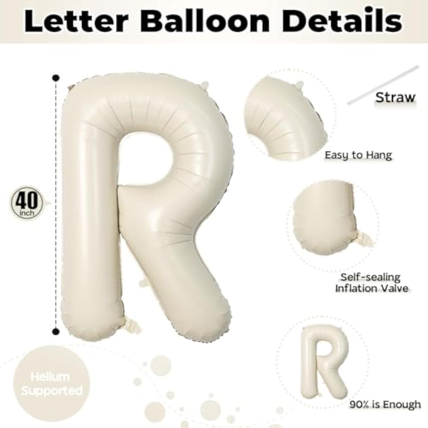 40 Inch Beige Bride Balloons Bachelorette For Bridal Shower, Cream White Sand Bride Mylar Foil Banner Letter Sign, Bridal Balloon Banner For Wedding Engagement Bride To Be Party Favors Decorations