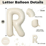 40 Inch Beige Bride Balloons Bachelorette For Bridal Shower, Cream White Sand Bride Mylar Foil Banner Letter Sign, Bridal Balloon Banner For Wedding Engagement Bride To Be Party Favors Decorations