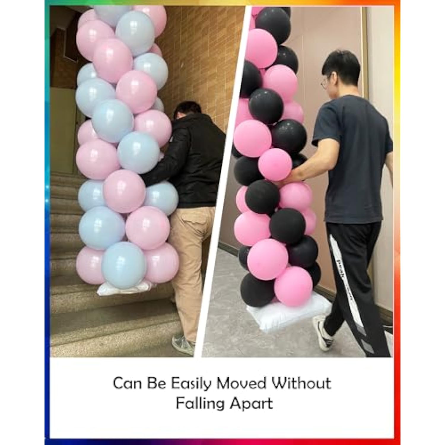 Balloon Column Stand Kit, 2 Sets Of 7 Feet Height Adjustable Balloon Tower Pillar With Reusable Metal Telescopic Design For Birthday, Wedding, Baby Shower, Graduation Party Decoration