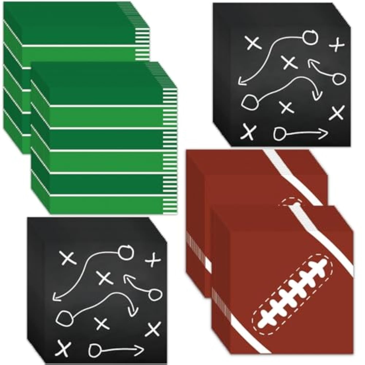 120Pcs Football Paper Napkins Supplies Disposable Football Birthday Napkins Set Decorations For Events Party Frenzy Game Time Tailgate Sports Party Favors, 3 Design