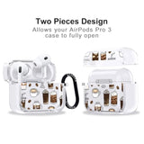 Protective Clear Case for AirPods Pro 3 with Luxe Metal Ring - Coffee