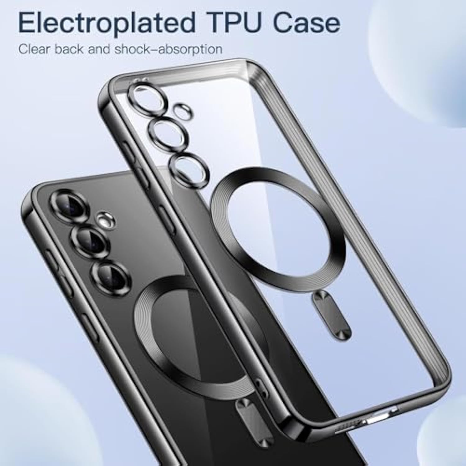 For Samsung Galaxy S25 Case Clear,Magnetic Galaxy S25 Case [Compatible With Magsafe],With Screen Protector & Camera Protection For Shockproof Cover Samsung S25 Phone Casas-Purple
