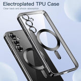 For Samsung Galaxy S25 Case Clear,Magnetic Galaxy S25 Case [Compatible With Magsafe],With Screen Protector & Camera Protection For Shockproof Cover Samsung S25 Phone Casas-Purple