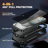 Designed For Iphone 15 Case, [With Privacy Screen Protector] [Anti Spy] [Military Grade Drop Protection] Heavy Duty Full-Body Shockproof Phone Case, Black