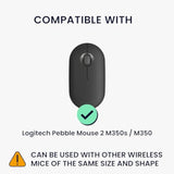 kwmobile Mouse Case for Logitech Pebble Mouse 2 M350s / M350 Carry Case - Protective Carry Pouch for Bluetooth Mouse - Soft Neoprene Protection - Black