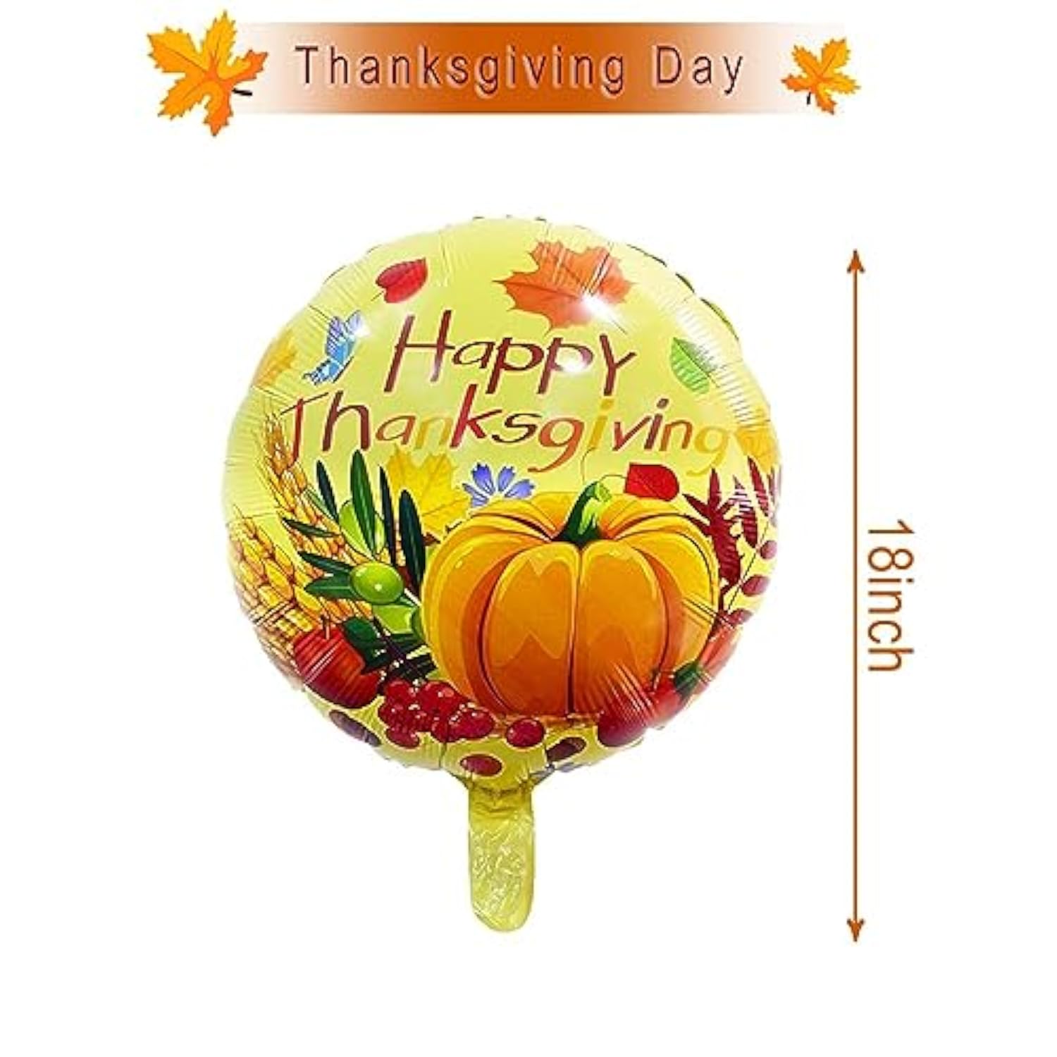Thanksgiving Foil Balloons: Turkey & Maple Leaf Designs - 18 Inch (12pcs)