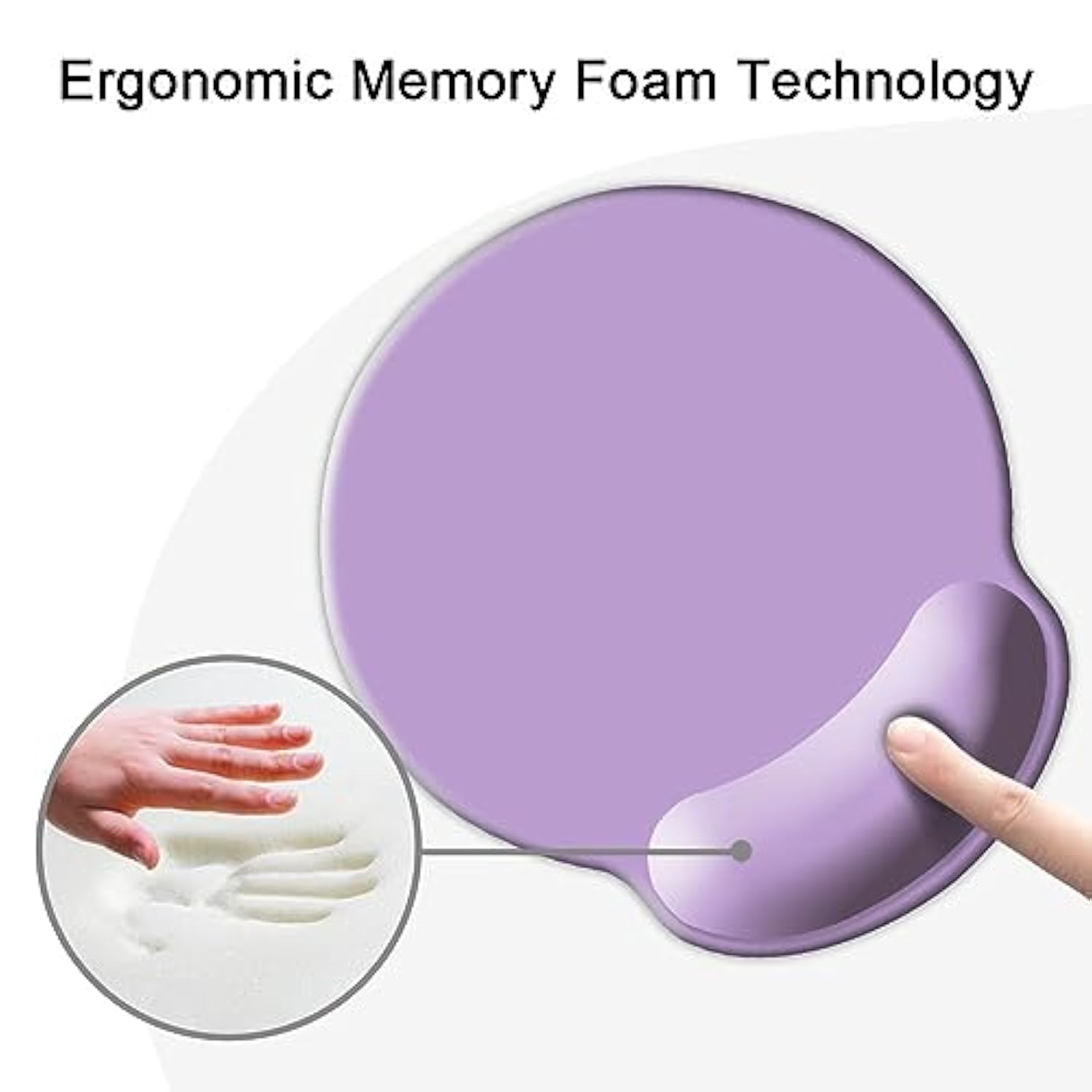 Ergonomic Mouse Pad With Wrist Support, Cute Wrist Pad With Non-Slip Rubber Base For Computer, Laptop, Home Office Gaming, Working, Easy Typing & Pain Relief,Clove Purple