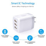 Usb Wall Charger, 2Pack Wall Plug 3-Port Usb Charging Station 3.1A Power Adapter Multi Port Quick Charger Block Cube For Iphone 16 15 14 13 12 11 Pro Xs Max 8 Plus, Ipad, Samsung Galaxy S24 S23