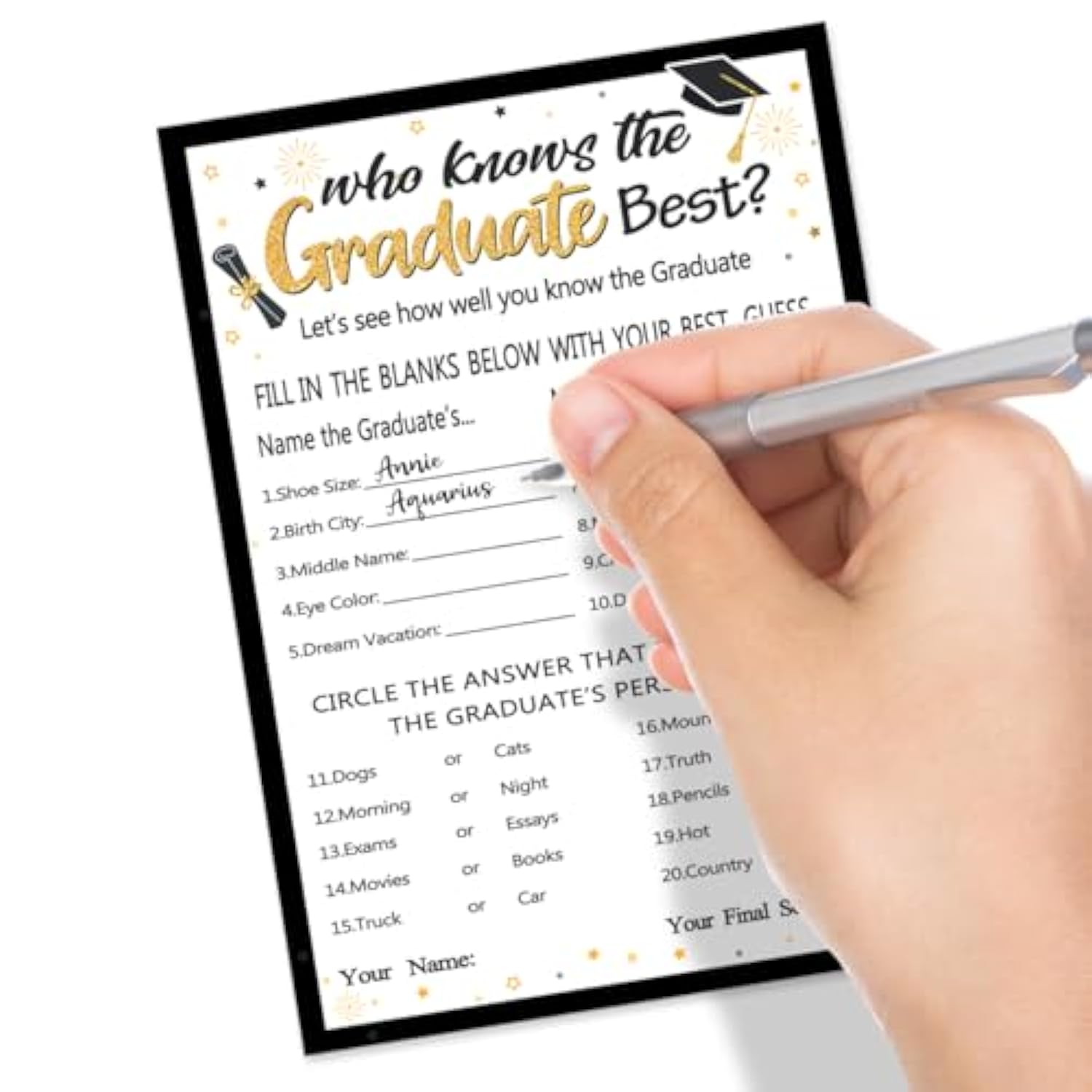 Who Knows The Graduates Best - Grad Graduation Party Game 2025 Party Supplies Decoration- 30 Cards