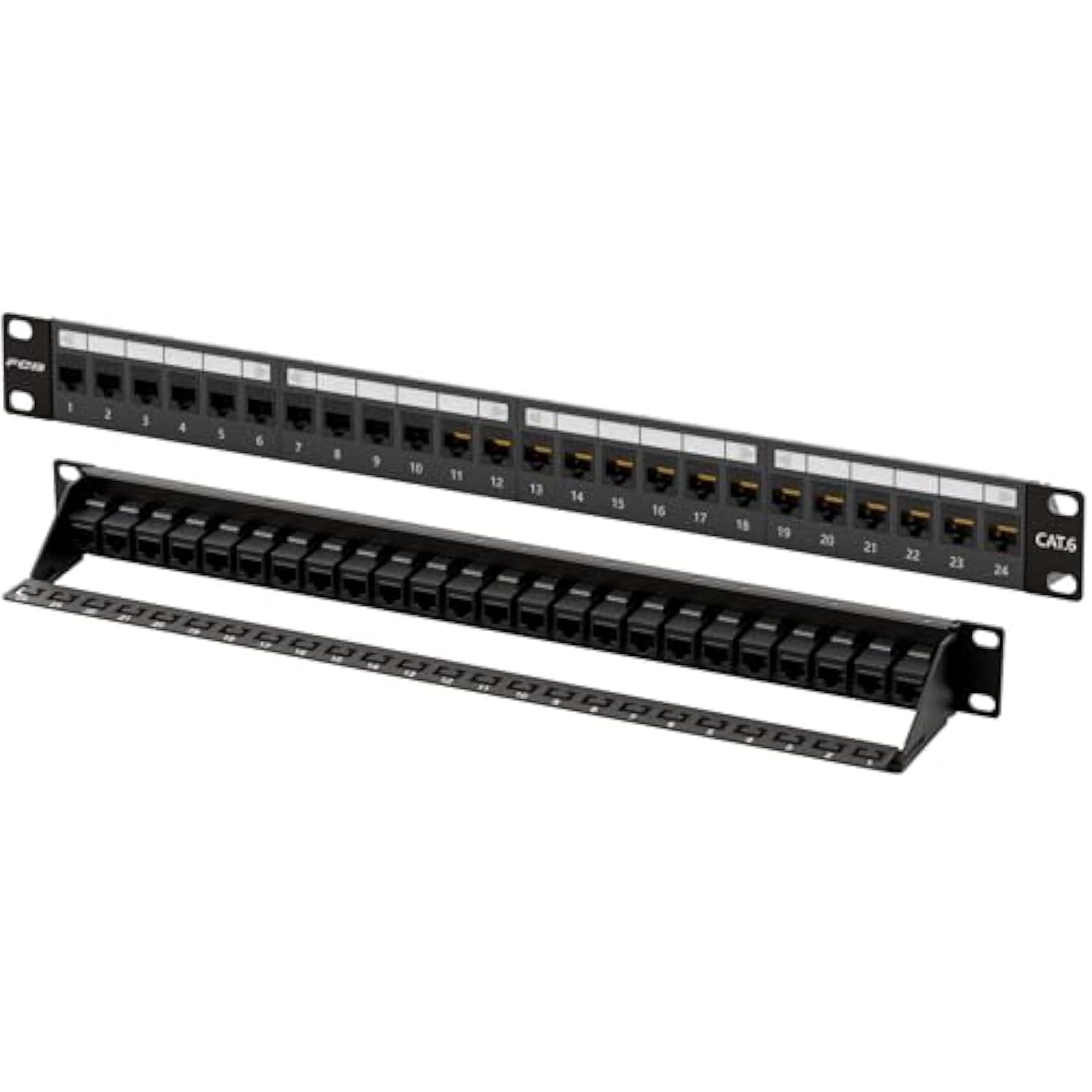 1U 24 Port Patch Panel And Cat6 Rj45 Keystone Coupler, 19" Rackmount Or Wall M