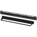 1U 24 Port Patch Panel And Cat6 Rj45 Keystone Coupler, 19" Rackmount Or Wall M