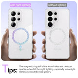 Magnetic for  Galaxy S26 Ultra Case 2026, Cute Clear Sparkly Glitter Anti-Yellowing Slim Bumper Compatible with Magsafe Shockproof Protective