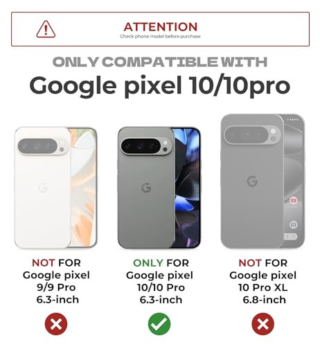for Google Pixel 10/10 Pro Case with Slide Camera Cover & 2 Front Frames & Built-in Screen Protector & Kickstand, Full-Body Shockproof Protective